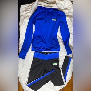 PINK long sleeve half zip and yoga pant